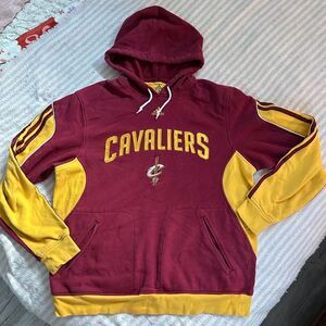Adidas Men's Burgundy and Red Hoodie